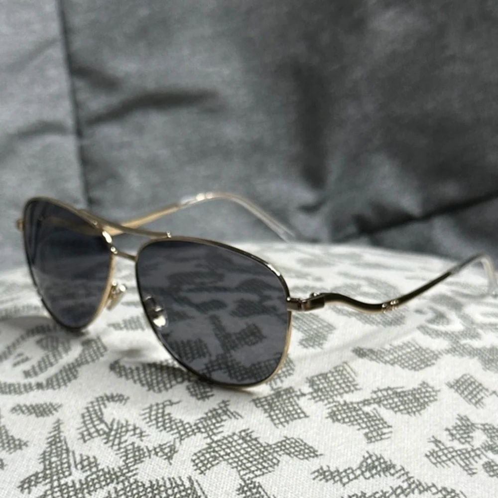 Jimmy Choo Essy J5GM9 Gold Frame Sunglasses with Black Polorized Lenses